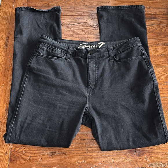 Seven 7 Black Bombshell High-Rise Boot Cut Jeans  Women’s Black Stretch Size 12 - Picture 5 of 12